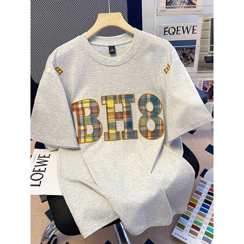 European and American Trendy Brand Patchwork Embroidered Short-Sleeved T-Shirts for Men and Women, New Summer Design, Ethnic Style, Pure Cotton Couple Tops European and American Trendy Brand Patchwork Embroidered Short-Sleeved T-Shirts for Men and Women, New Summer Design, Ethnic Style, Pure Cotton Couple Tops