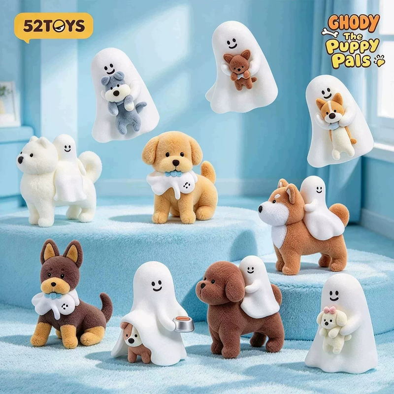Authentic 52Toys Little Ghost Good Friend Dog Blind Box Glowing Doll Cute Flocked Dog Figurine Girl's Birthday Gift Authentic 52Toys Little Ghost Good Friend Dog Blind Box Glowing Doll Cute Flocked Dog Figurine Girl's Birthday Gift