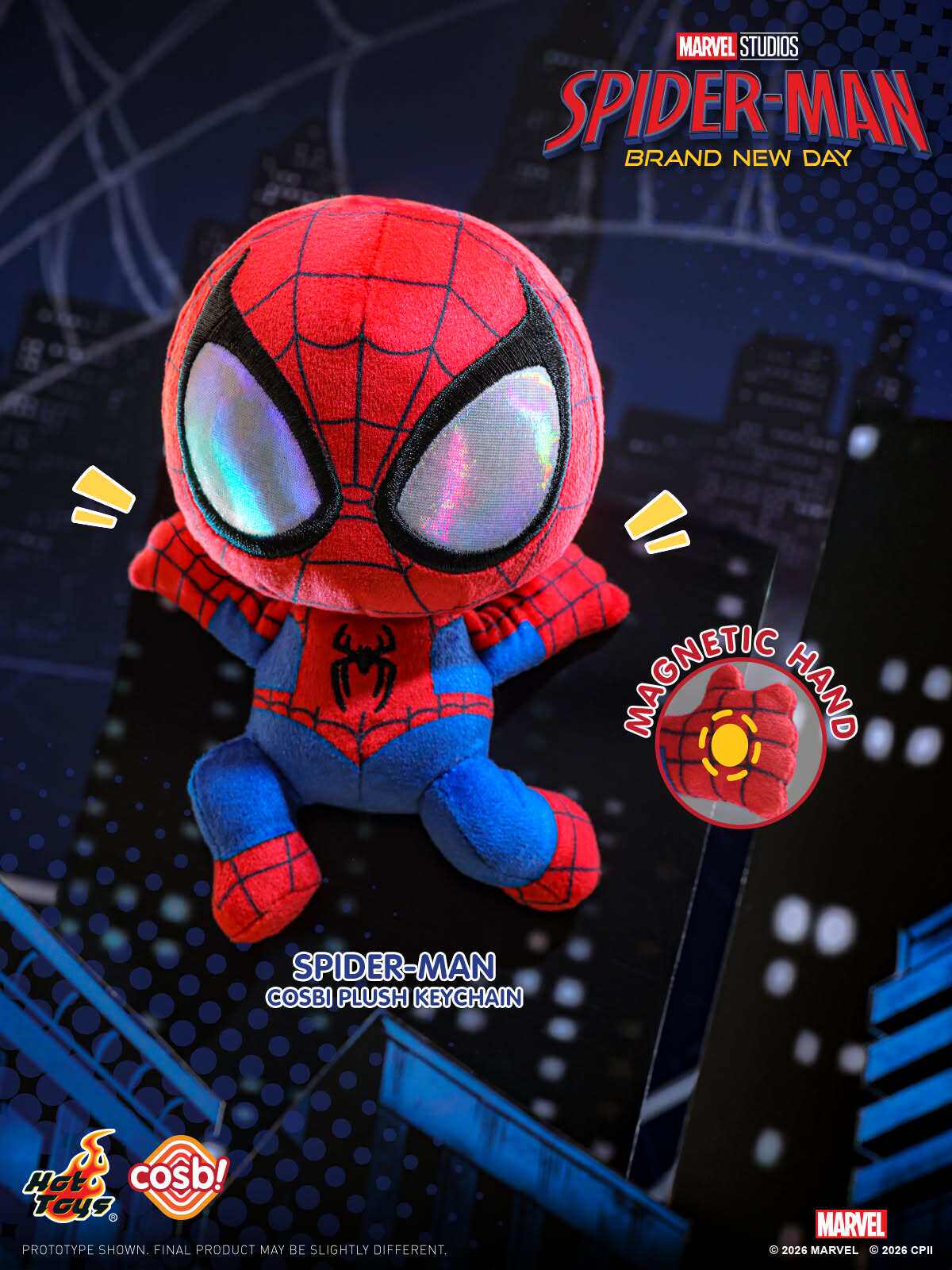 Hot Toys Cosbi スパイダーマン ぬいぐるみキーホルダー Hot Toys Cosbi Spider-Man Brand New Day Plush Keychain Doll