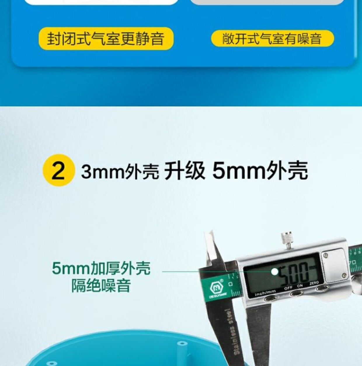 Насос для аквариума 创宁鱼缸氧气泵超静音小型家用增氧泵养鱼打氧增氧机卖鱼用充氧泵 Chong Ning