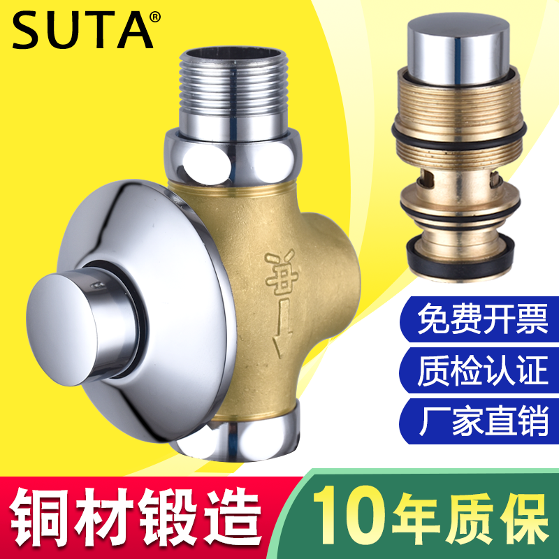 Flushing Water Valve Hand Press Type Time-lapse Valve Stool Dressing Room Concealed Squatting Pan valve Core Accessories Urinal Flush valve toilet