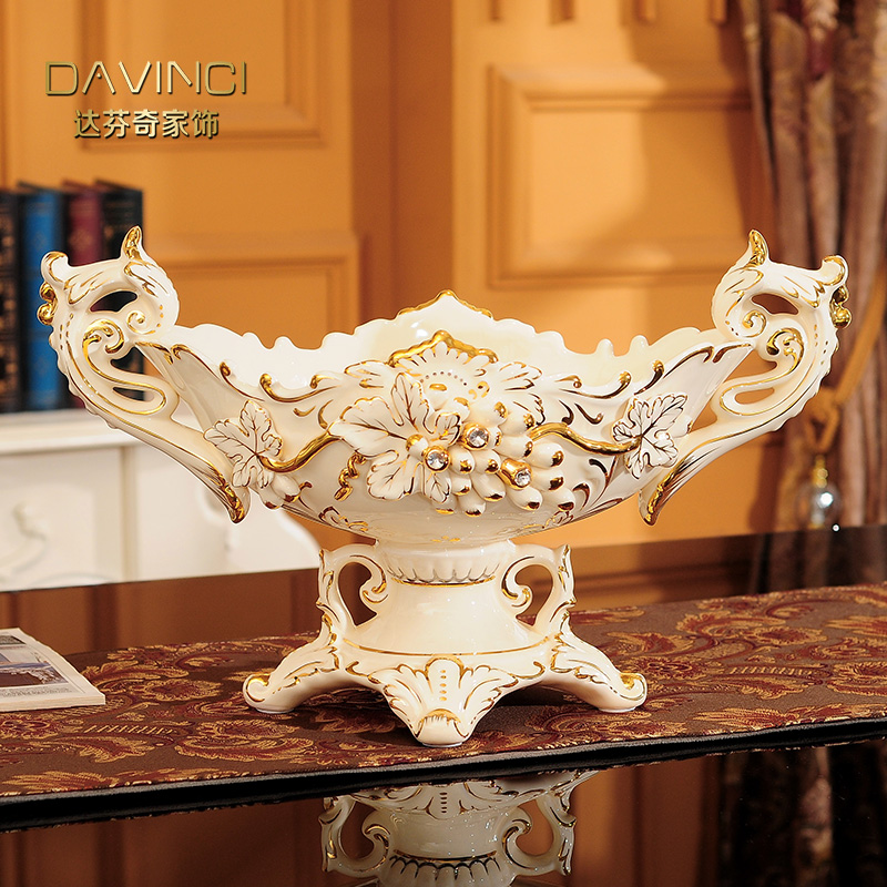 European-style fruit plate living room luxury coffee table decoration set light luxury ceramic fruit plate modern creative home
