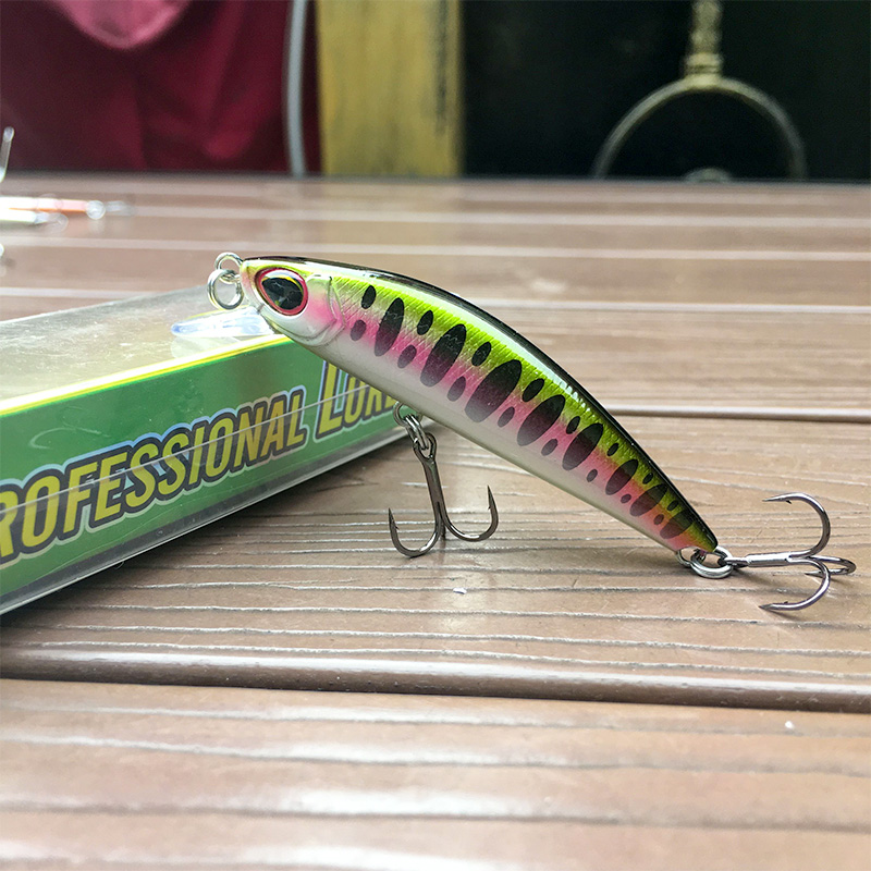 High specific gravity ultra-long-range lure bait Xiaomi Nuo self-shudder sinking sea bass sea bass red-eye bionic white strip fake bait