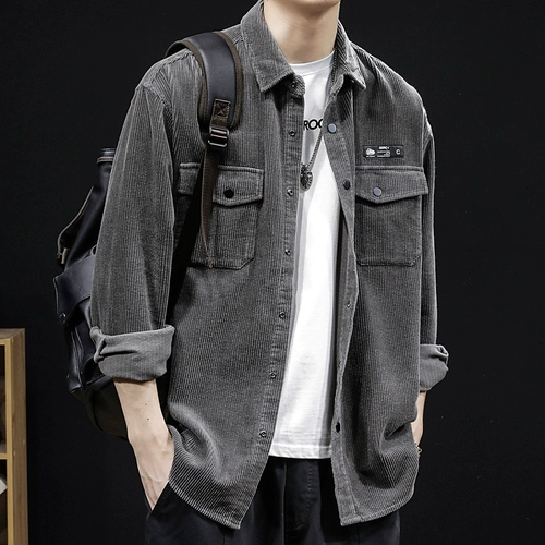 Осенняя вельветовая рубашка, японская куртка для отдыха, свободный крой