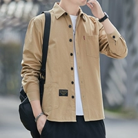 Хаки хлопковый лонгслив