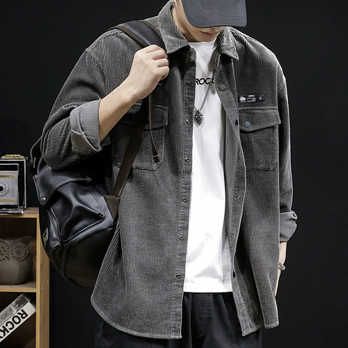 Осенняя вельветовая рубашка, японская куртка для отдыха, свободный крой