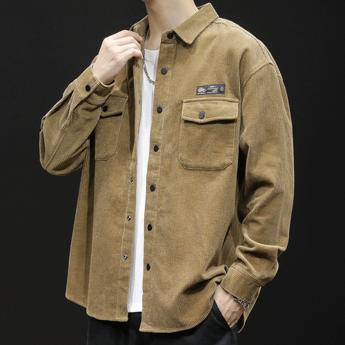 Осенняя вельветовая рубашка, японская куртка для отдыха, свободный крой