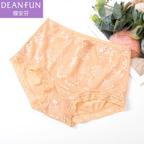 Butterfly Anven Panties Ladies Underwear Medium-high Waist Mesh Yarn Pure cotton Cotton Breathable Sensation Soft Wrap Hip corner 2 Bar