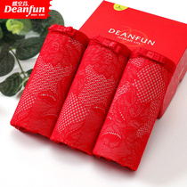 Butterfly Anven Panties Womens Life Womens Underwear Middle Waist Flat Angle Large Red Mascot Silk Breathable Soft 3 Gift Boxes