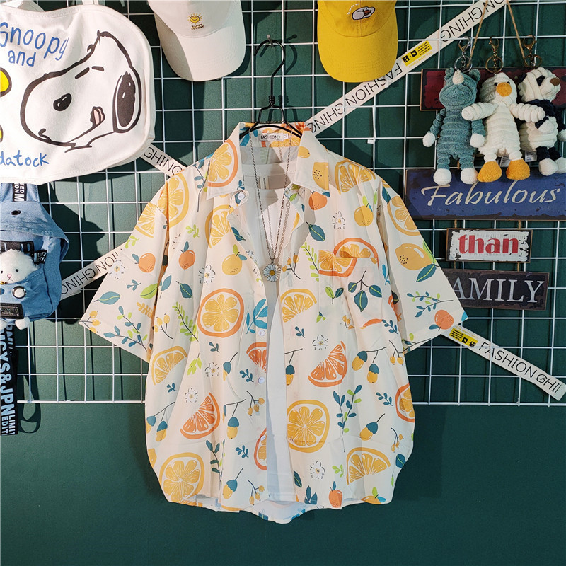 Hawaiian Style Handsome Floral Shirt for Men, Summer Thin Hong Kong Style Trendy Brand Beach Vacation Shirt Two-Piece Set Men's Clothing