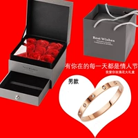 Золотой большой браслет, подарочная коробка, розовое золото