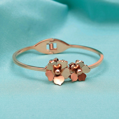 Корейский свежий браслет на солнечной энергии, золотой аксессуар из нержавеющей стали, 18 карат, розовое золото