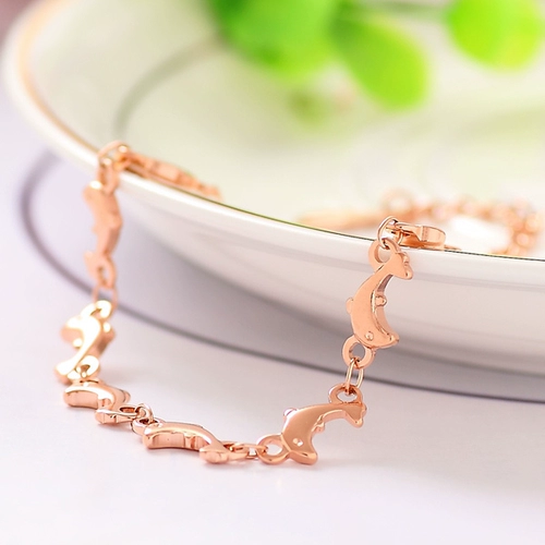 Модный милый золотой аксессуар, браслет, японские и корейские, розовое золото, 18 карат, в корейском стиле, подарок на день рождения