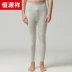 Hengyuanxiang quần cashmere của nam giới mùa thu và mùa đông rắn màu bó sát xà cạp một lớp đơn thuần cashmere hai sợi quần nhiệt nam - Quần nóng lên Quần nóng lên