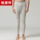 Hengyuanxiang quần cashmere của nam giới mùa thu và mùa đông rắn màu bó sát xà cạp một lớp đơn thuần cashmere hai sợi quần nhiệt nam - Quần nóng lên