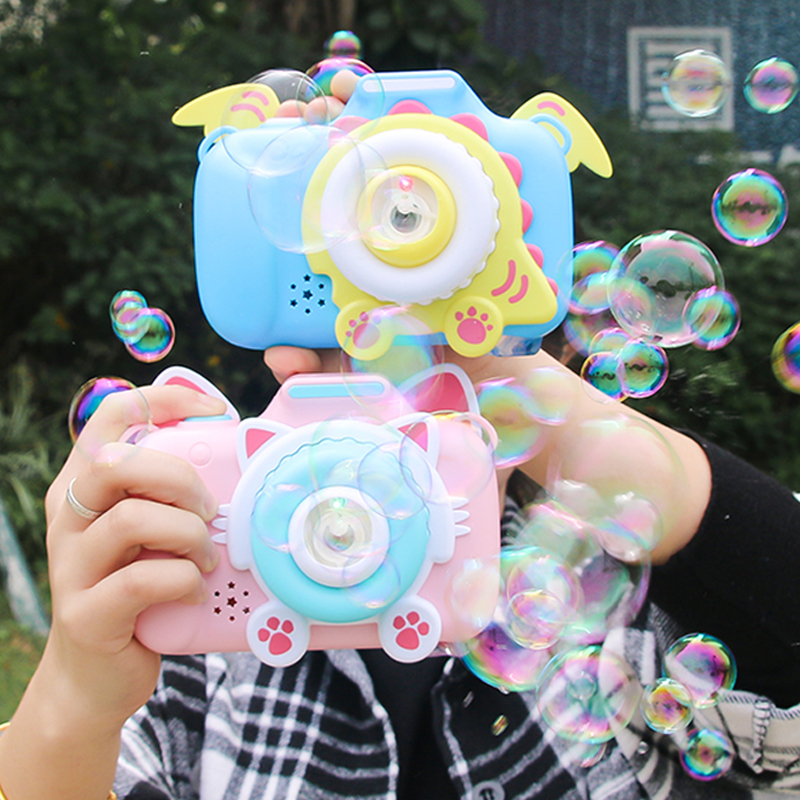 Electric bubble blowing machine Camera Children's net red girl heart Automatic bubble gun stick toy bubble water refill liquid