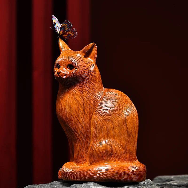 Украшения для резьбы по дереву, маленькие кошки, резьба по дереву, милые животные, домашняя гостиная, офисный стол, девушка, подарки для рукоделия Изображение 1
