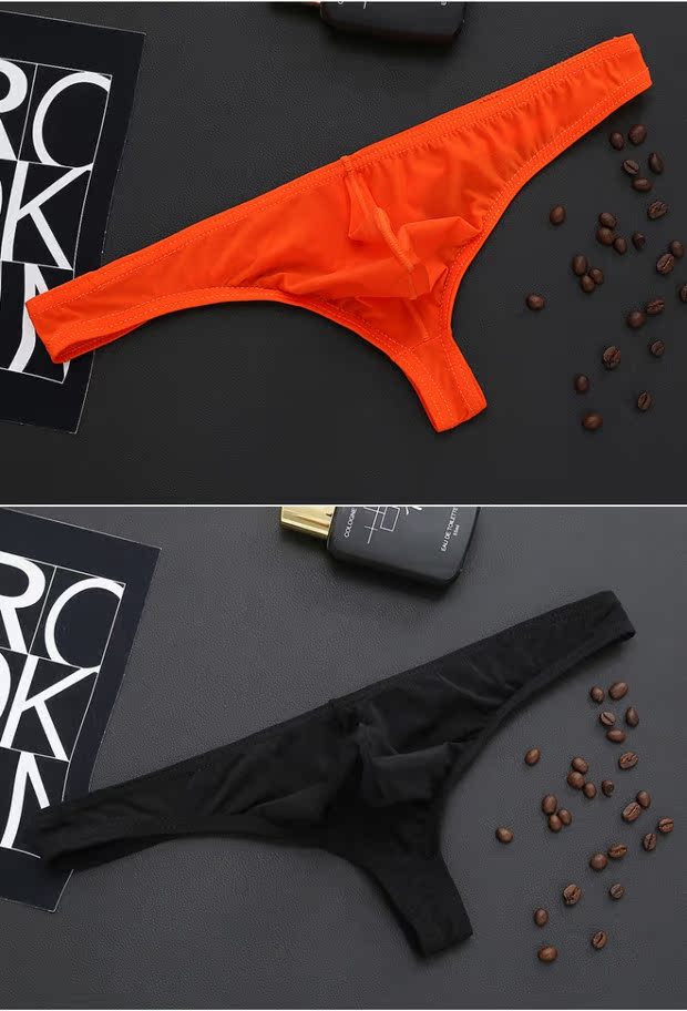 Đàn ông Thong Ice Silk Thin Thời trang Quần short gợi cảm Thanh niên Eo thấp Không có dấu vết Đàn hồi một mảnh Đàn ông Mùa hè quần sịp lưới nam
