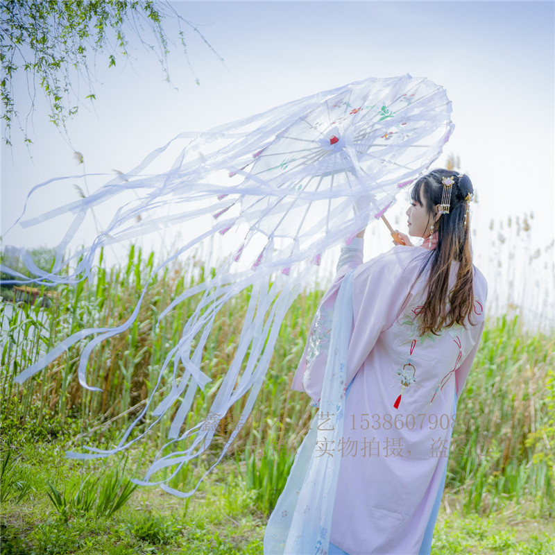 cosplay umbrella, game prop umbrella, sword net, COS Wanhua, loli, flower, fringed umbrella, Hanfu flower umbrella