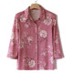 Middle-aged and elderly women's summer clothes, western-style mid-sleeve shirts, middle-aged mother's spring clothes, mid-sleeve tops, grandma's long-sleeved shirts