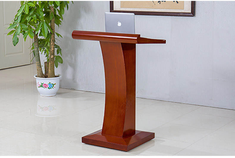 Podium escritorio de recepción de madera maciza, sencillo y moderno