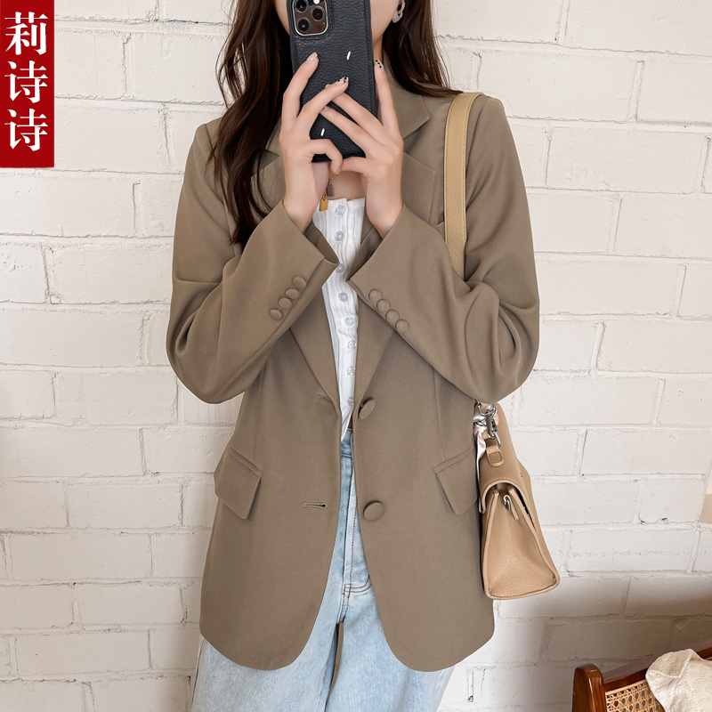 Temperament Small Suit Jacket Woman Spring Autumn 2022 New Korean Version Loose Net Red Casual Little Sub Little West Suit Jacket