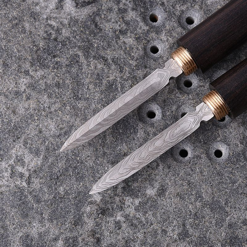 Natural purple sandalwood tea knife Pu'er tea cake pry tea tool Damascus tea needle boutique tea opener tea set accessories