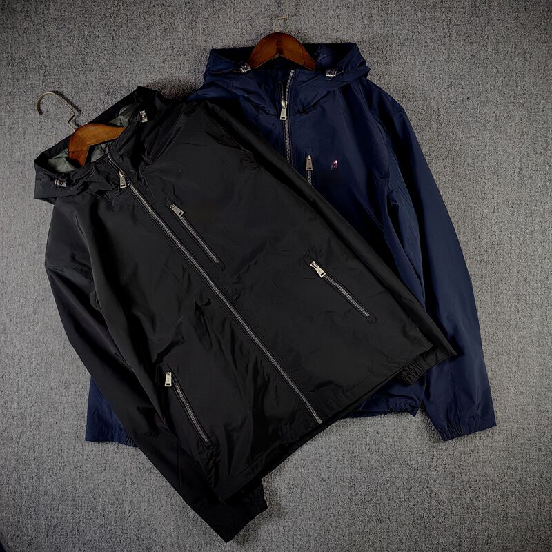 Little Horse Embroidery Men's Business Casual Windproof and Rainproof Jacket Hooded Jacket