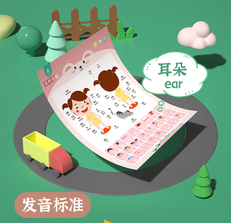 Развивающие постеры/книги для детей 贝灵有声挂图启蒙早教识字识图婴儿幼儿认知拼音墙贴儿童益智玩具