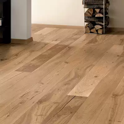 Beijing survey installation Oak three-layer solid wood floor A composite E0 scar knot log natural color wood wax oil 00018
