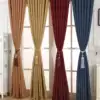 Beijing curtain custom linen material Simple solid color Hotel project shading cotton and linen special price Finished product measurement and installation