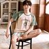 Bộ đồ ngủ Mens Summer bông Shorts Home Mang Thin Summer Casual Kích Loose có thể mặc một bộ đồ. 