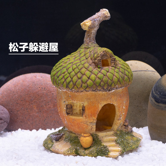 Fish Tank Landscaping Decorations, Creative Cartoon Pine Nut Ornaments, Aquarium Interior Scenery, Octopus Bottle Hiding House