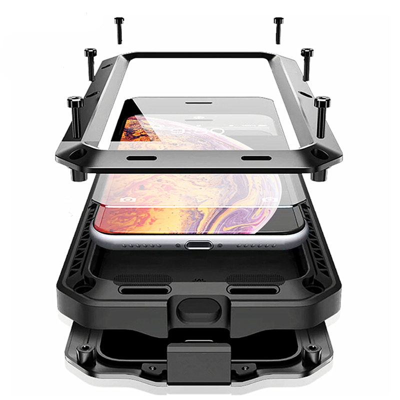 Shockproof Armor Metal Aluminum Phone Case Suitable for iPhone 16 15 14 13 12 Pro Max Apple Metal Three-Proof Phone Protective Case