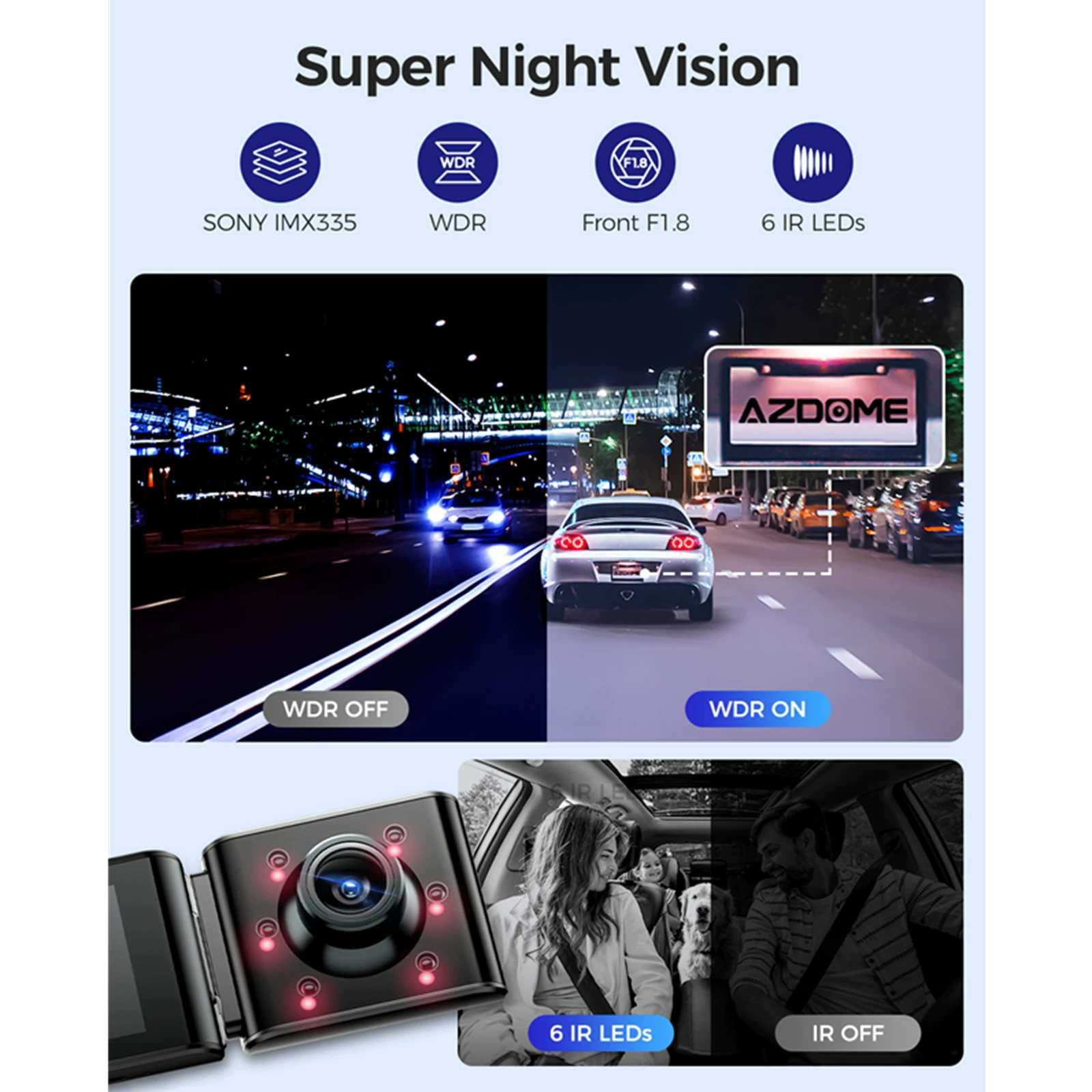Аз-дом M550 Max 4K 3канальный видеорегистратор с GPS WiFi камера карта VR