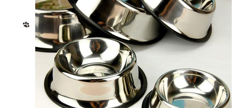 Bát con chó bằng thép không gỉ bát mèo Golden Retriever chậu chó 喵 用品 cung cấp nhỏ vừa và lớn chó và thức ăn cho mèo bát vật nuôi - Cat / Dog hàng ngày Neccessities 	bát ăn đôi cho chó	