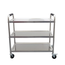 Canalisations en acier inoxydable Acier inoxydable Dining Car Hotel Double Trolley Restaurant Delivery Dining Car Triple Mobile Hot Pot Cart Cart