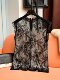 Black Semi-Sheer Hollow-Out Vest for Women, 2024 Summer New Style, Sleeveless Outerwear, Can Be Worn as an Inner Layer, Thin Top