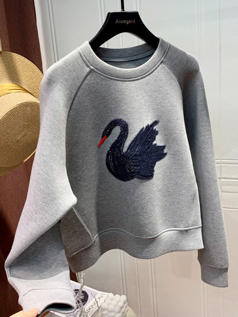 Space Cotton Sweatshirt for Women 2024 Spring and Autumn New European Style Beautiful Embroidery Popular Fashion Trendy Lightweight Short Jacket Trendy