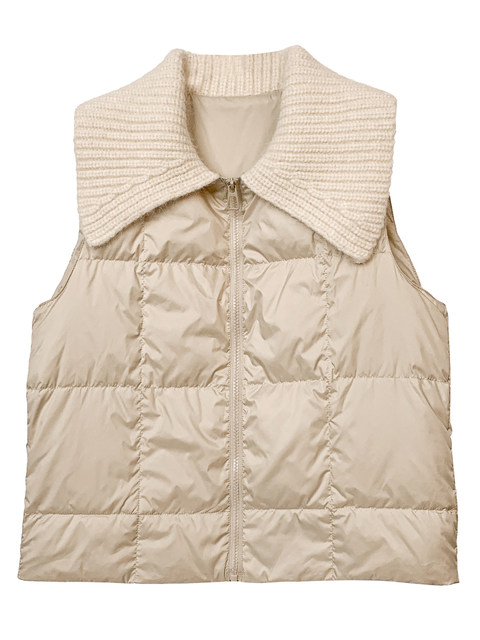 Lapel 90% White Goose down Short Vest for Petite Women, 2023 Autumn and Winter New Style, Fashionable and Lightweight Outerwear