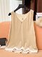 V Neck Sleeveless Camisole Bottoming Vest for Women 2024 Summer New Gold Velvet Splicing Lace Inner Top