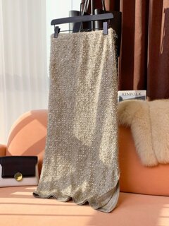Tassel sequined high waist skirt women's designed advanced 2024 spring and autumn new european station european straight skirt