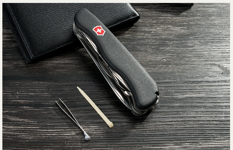 Victorinox ủy quyền quân đội Thụy Sĩ dao 111mm đen tiền thân 0.9023.3 đa chức năng gấp dao Thụy Sĩ dao