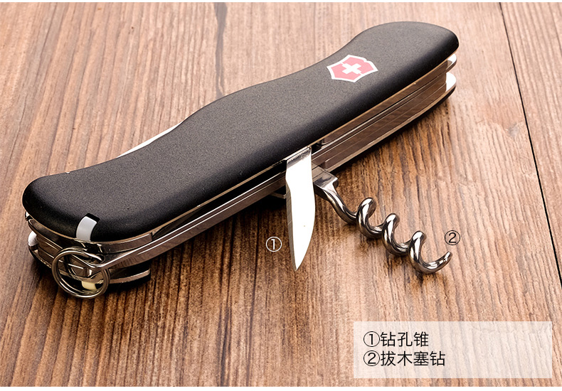 Victorinox Thụy Sĩ Army Knife 111 MÉT Đen Forester 0.8363.3 Đa chức năng folding knife nhập khẩu dao xếp