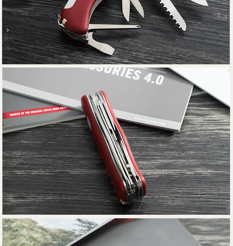 Victorinox Swiss Army Knife Công cụ đa chức năng Folding Knife Survival Tool 0.9023 Chà tiền chất 111MM Đỏ dao xếp đa năng leatherman