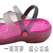 Purely imported Thai latex sandals for women summer Baotou clogs for travel and vacation waterproof inner heightening beach slippers