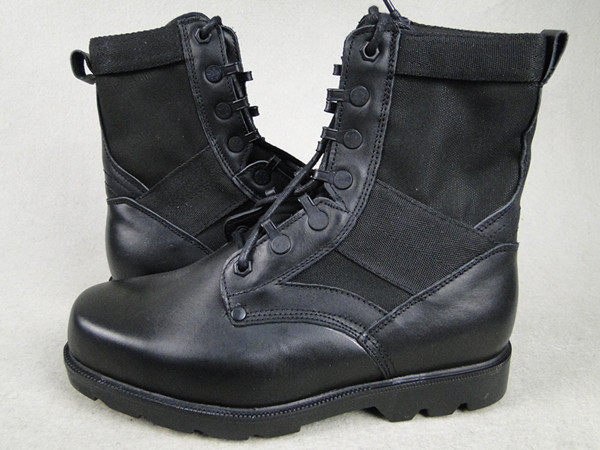 Boots militaires en cuir - lumière - Ref 1398596 Image 13