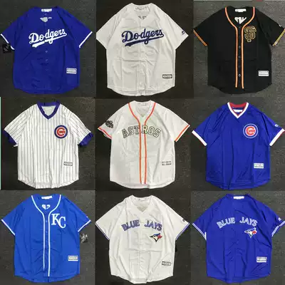 Summer Zhongda Children's clothing embroidered Dodgers jersey Baseball uniform Short-sleeved half-sleeved children's hip-hop performance cardigan T-shirt