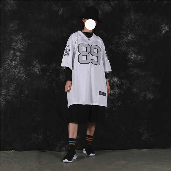 European and American street hip-hop rugby uniform Harajuku loose BF style retro embroidered digital baseball uniform t-shirt men and women trendy