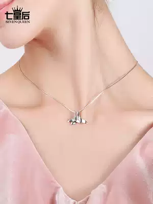 s925 sterling silver predecessor 3 same dolphin necklace fish tail necklace girl senior sense of the Korean version of simple temperament